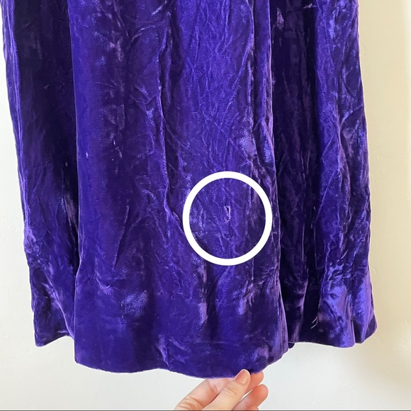 Lorrie Deb San Francisco Vintage Velvet Empire Waist maxi Dress Purple - Picture 14 of 15